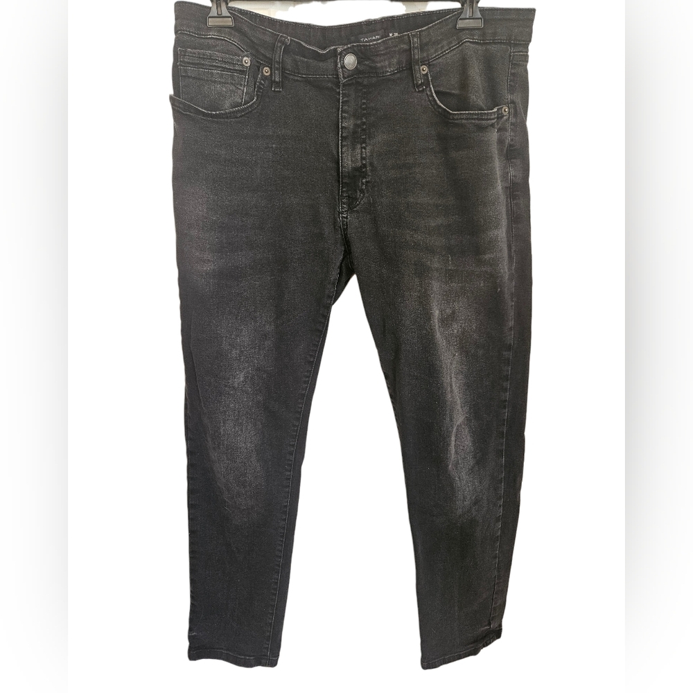 Tahari Faded Black Skinny Jeans W38 (16-18) Cotton Spandex Stretch